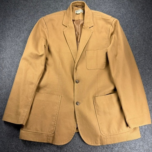 Duluth Trading Co. Presentation Jacket Mens 3XLT Tall Khaki Coat Twill Blazer - Picture 1 of 6